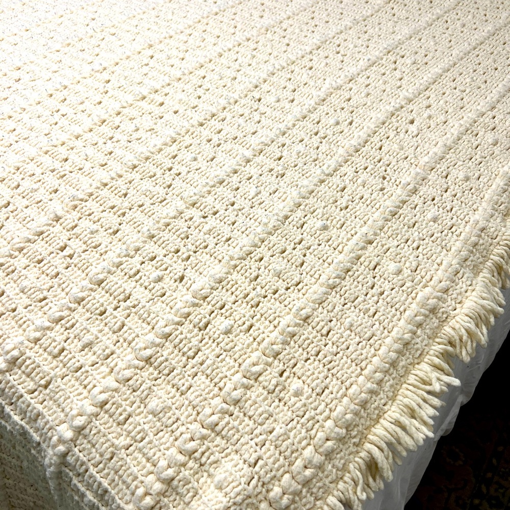 Hand knitted throw & one matching pillow sham